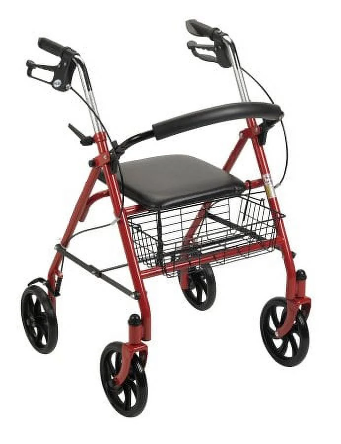 McKesson Durable Steel Rollator - Red - 1 Each / Each - 25713801
