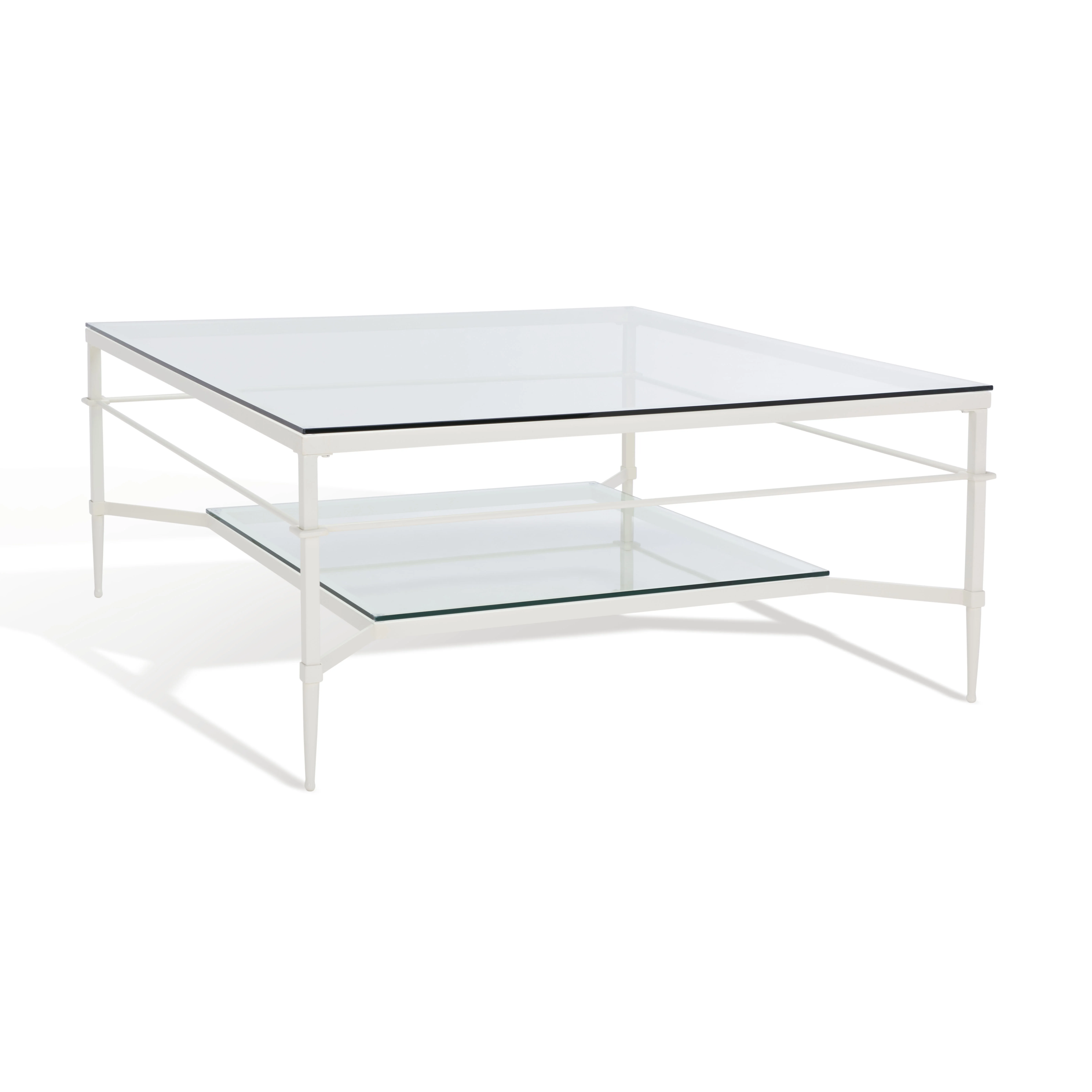 SAFAVIEH Couture Mieka Glam Metal Coffee Table, White