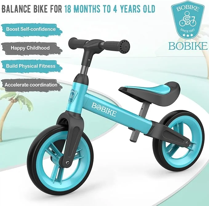 Open Box Bobike Toddler Balance Bike Toys 1 to 4 Year Old Adjustable Seat LJ-AS108 - BLUE