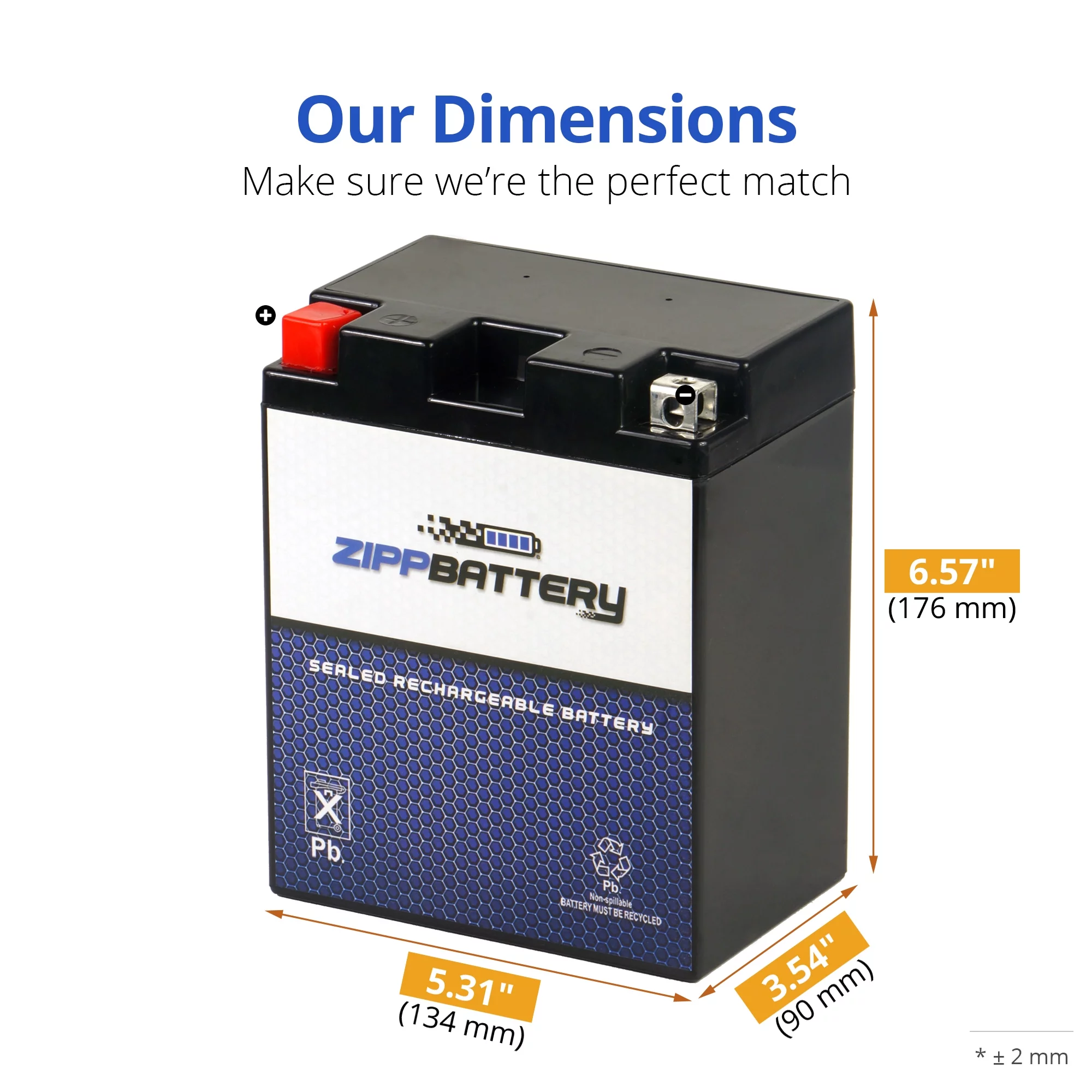 Zipp Battery YTX14AH-BS (14AH-BS 12 Volt,12 Ah, 210 CCA) Atv Battery for Polaris 400cc 2008