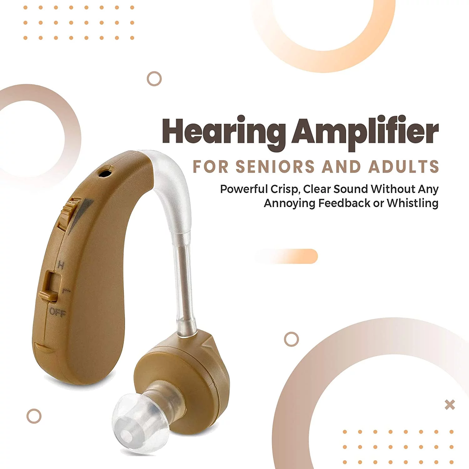 MEDca Digital Hearing Amplifier - BTE Behind the Ear Sound Amplifier Pair and Personal Sound Enhancer Set