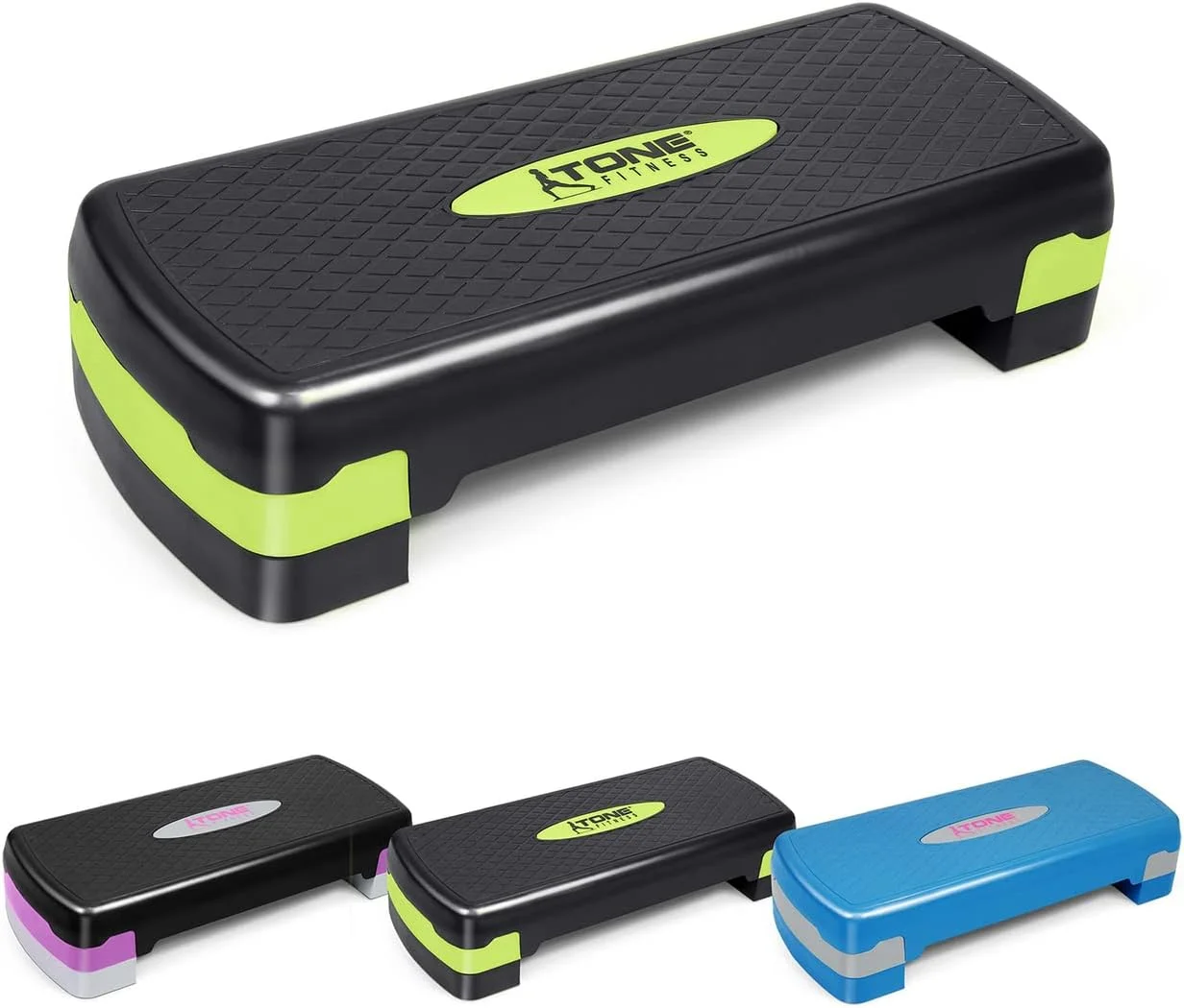 Aerobic Stepper Adjustable Height 2 Level Risers Workout Exercise Step Platform Trainer for Home Gym Exercise Fitness Workout