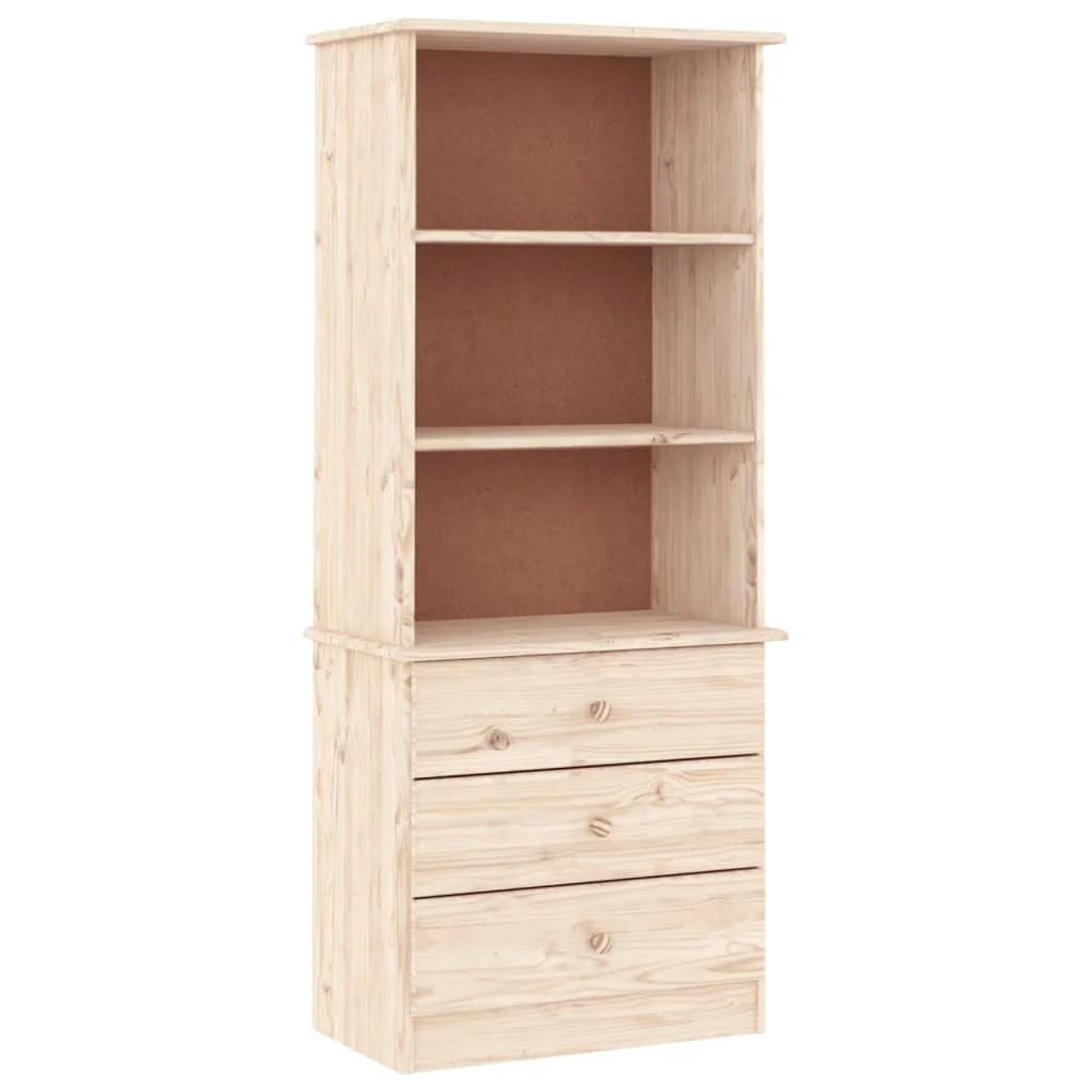 Andoer parcel,Bookcase With Drawers Wood Pine Alta 23.6