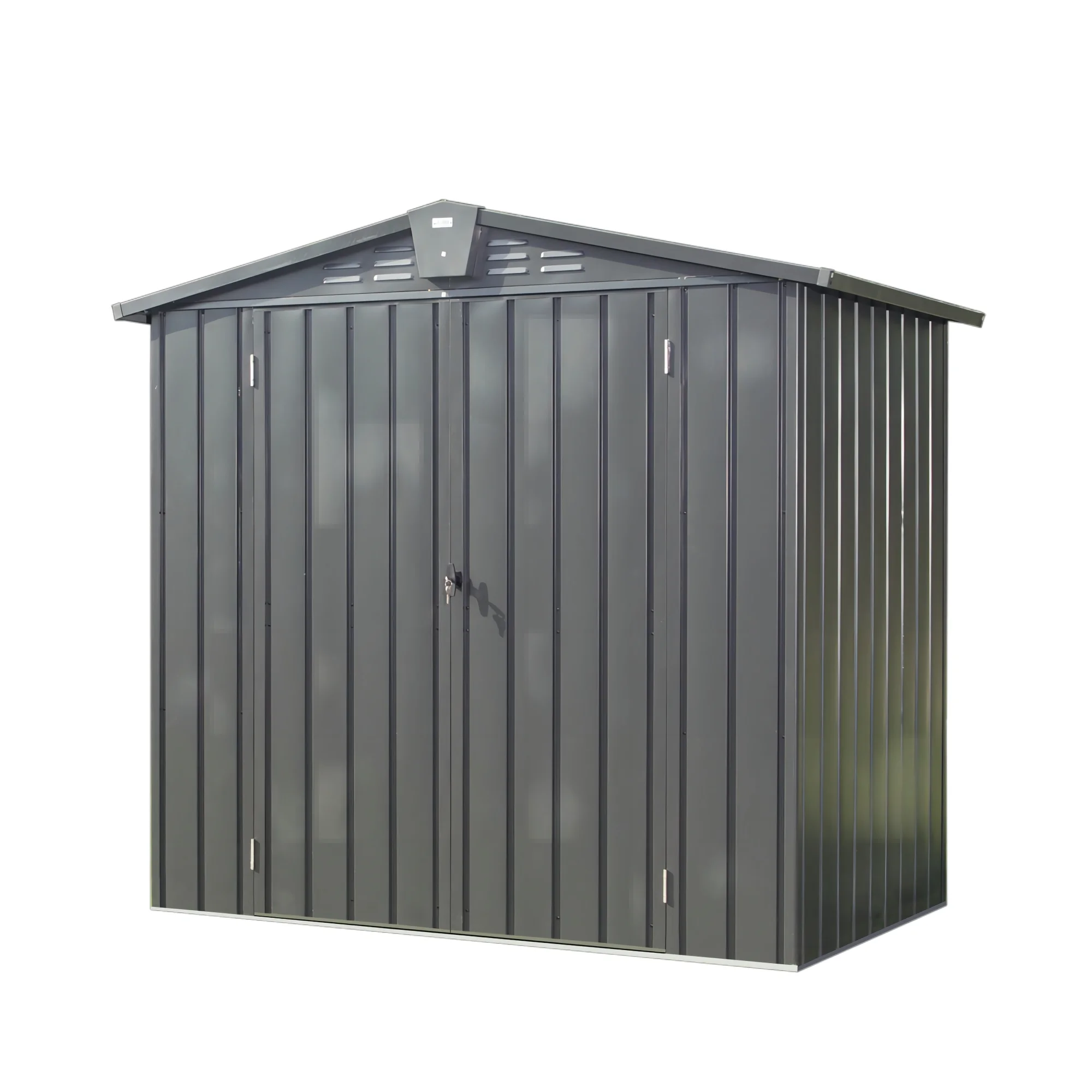 Xshelley 6x4 FT Outdoor Storage Shed, Large Storage Shed Galvanized Steel Waterproof Garden Shed with Lockable Door for Outside Tool Storage Bikes Lawnmower Barbecue Tools