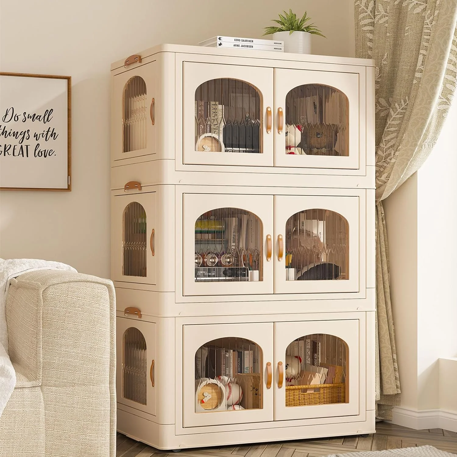 75GAL Storage Bins with Lids,Stackable Storage Bins with Wheels Large Plastic Storage Bins with Lids Collapsible Storage Bin for Closet Organizers Storage Containers Box for Bedroom Office 3PC