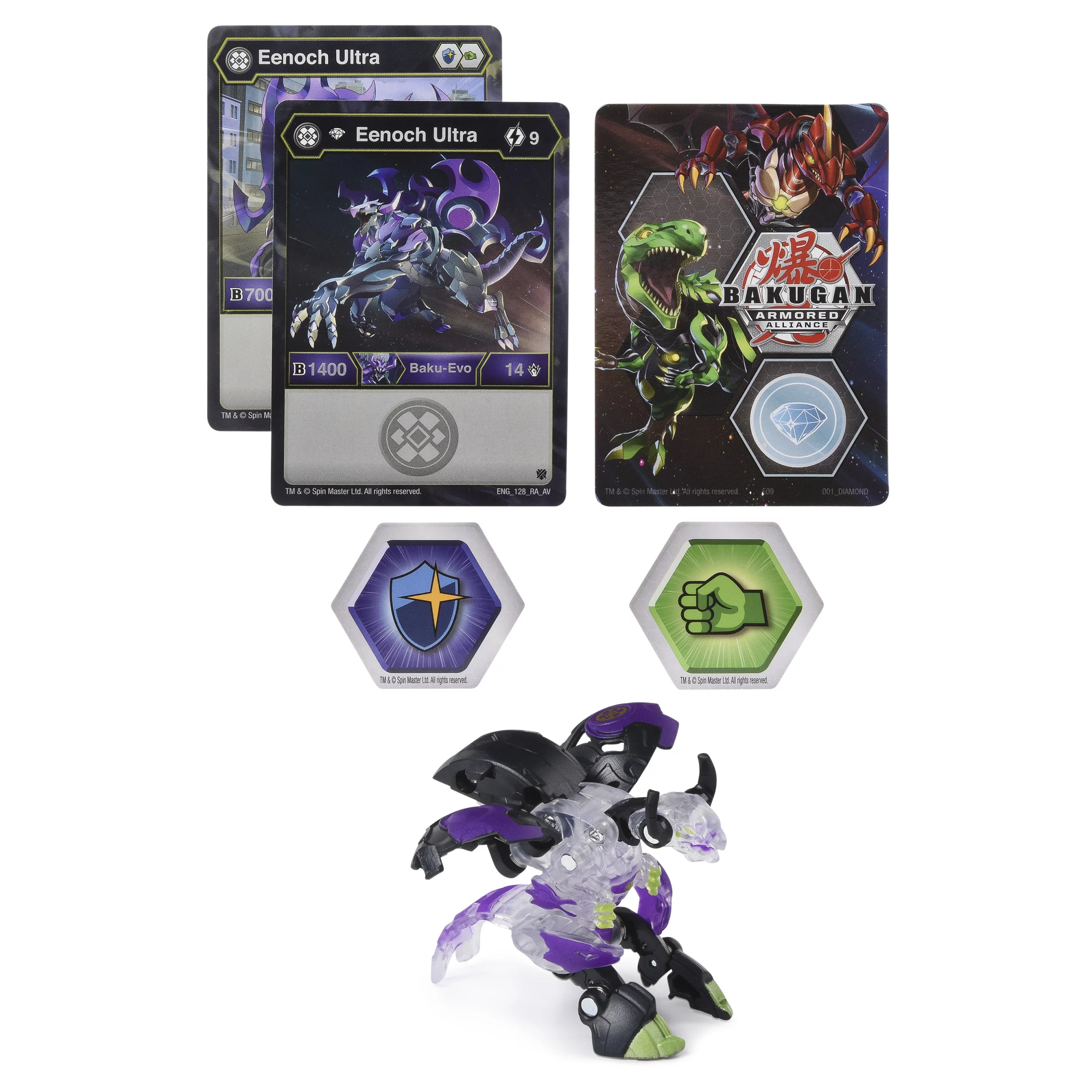 Bakugan Ultra, Diamond Eenoch, 3-inch Tall Armored Alliance Collectible Action Figure and Trading Card