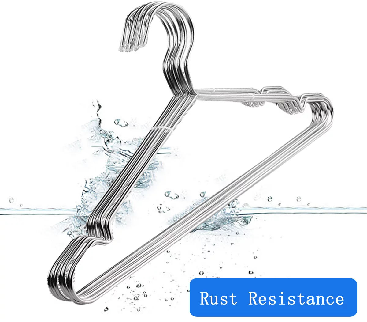 MISSLO Heavy Duty Metal Stainless Steel Clothes Hangers for Clothing 20 Pack Wire Hangers with Non Slip Grooves, Ultra Thin Coat Hangers Space Saving 16.9 Inch