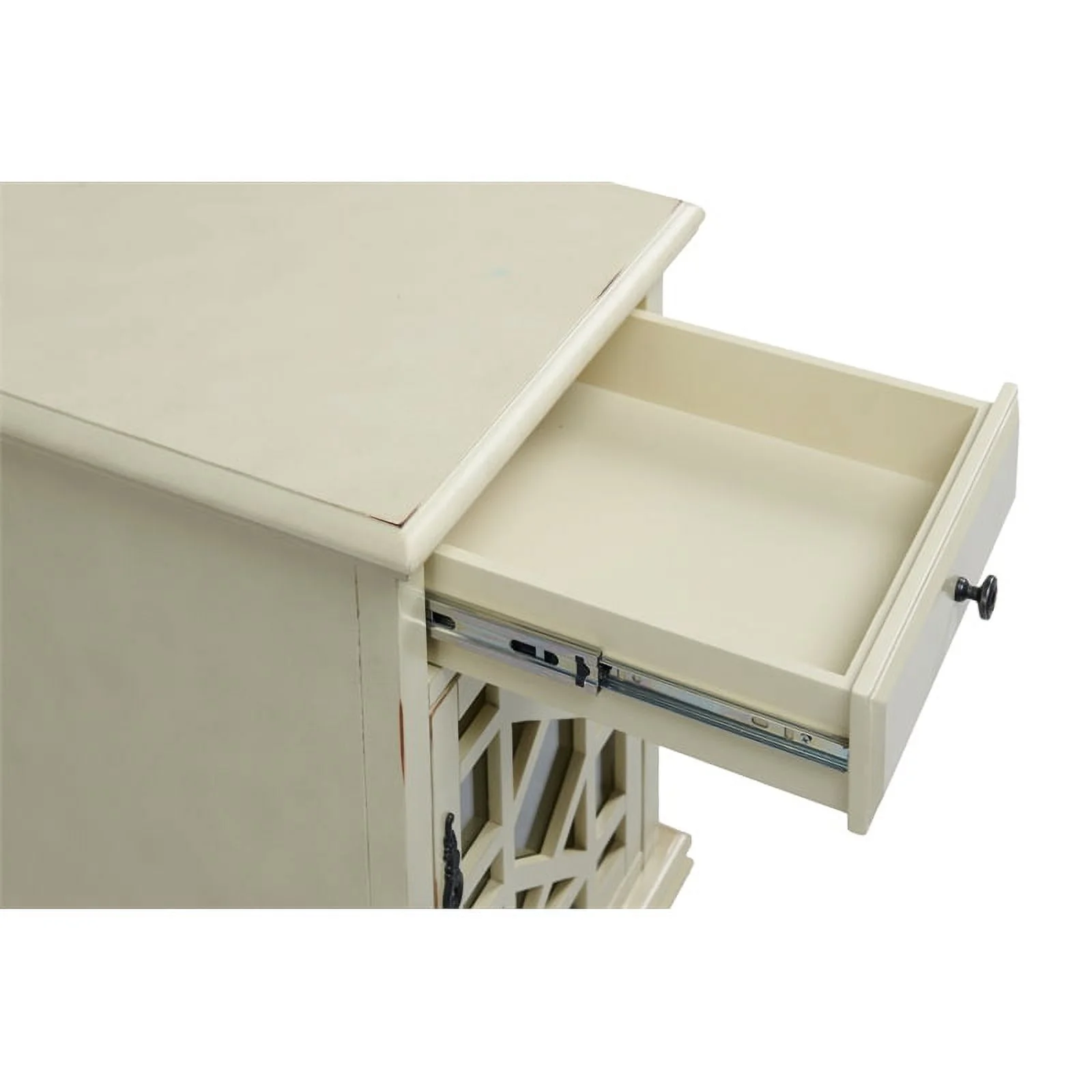 Home Square 2-Piece Set with Elegant Chairside Table & Jules TV Stand in White