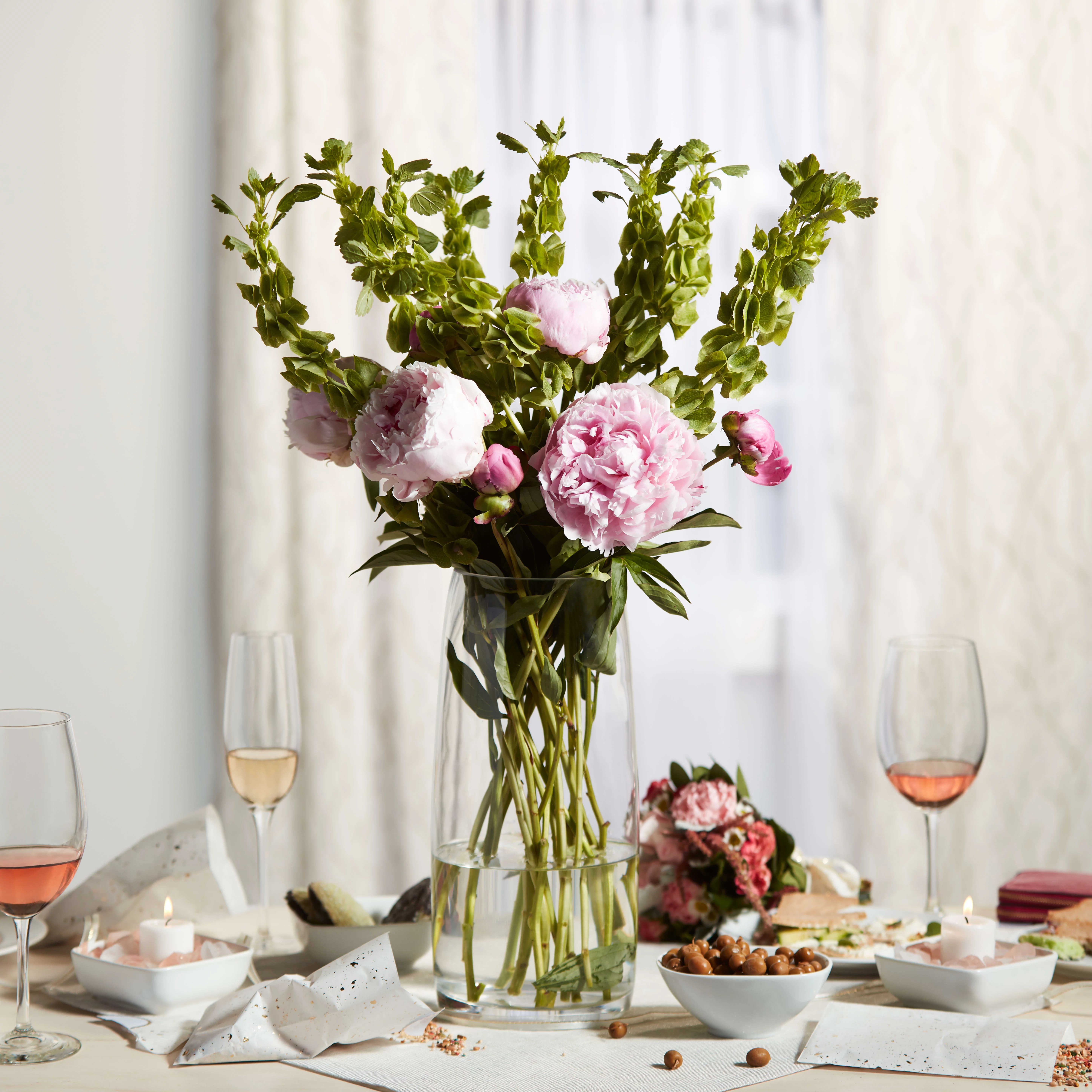 Libbey Poppy Glass Vase, 12-inch, Set of 2