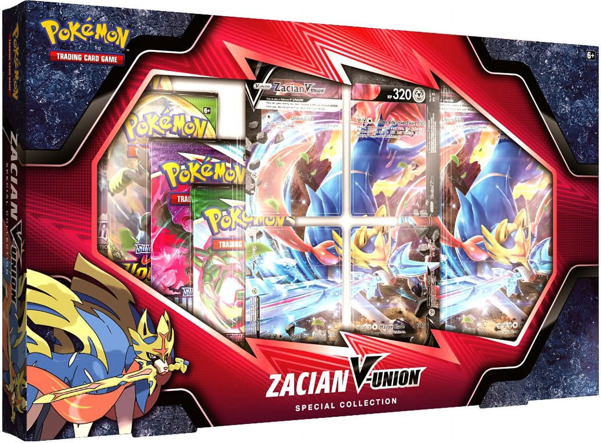 Pokemon Trading Card Game Zacian V-Union Special Collection (4 Booster Packs, 4 Promo Cards, Oversize Card & More)