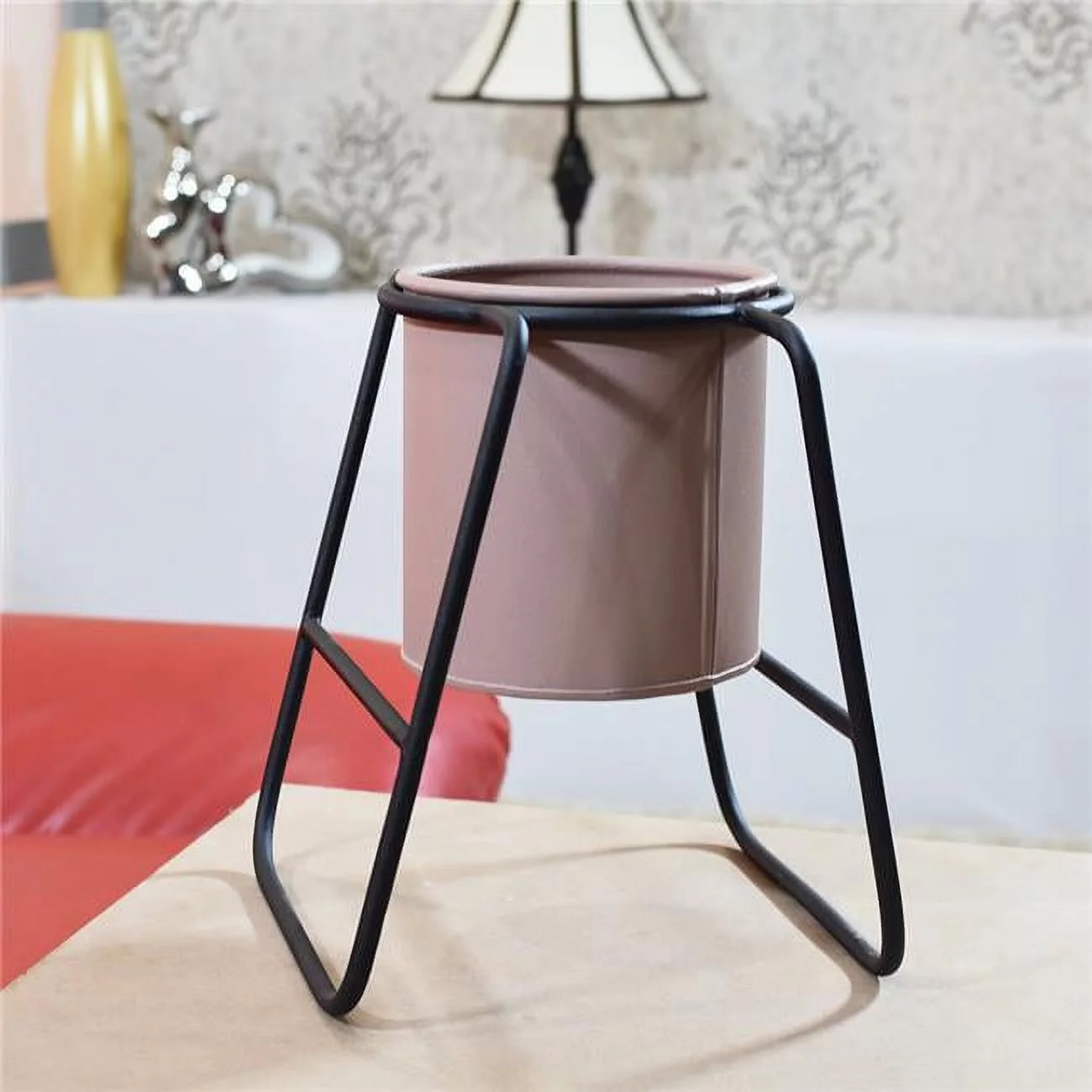 BBH Homes UBBBAOB203SCHS 10 x 5.5 x 6 in. Handmade 100 Percent Iron Round Modern Planters Pot, Tan