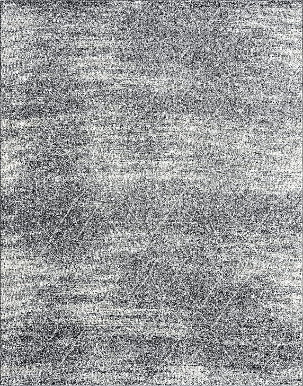 Michael Gray 5X7 Area Rug 5X7 - Area Rugs For Living Room - Dining Room Rug - Bedroom Rug - Indoor Entry Entryway Rug - Carpet Alfombras Para Salas - Contemporary, Modern Geometric