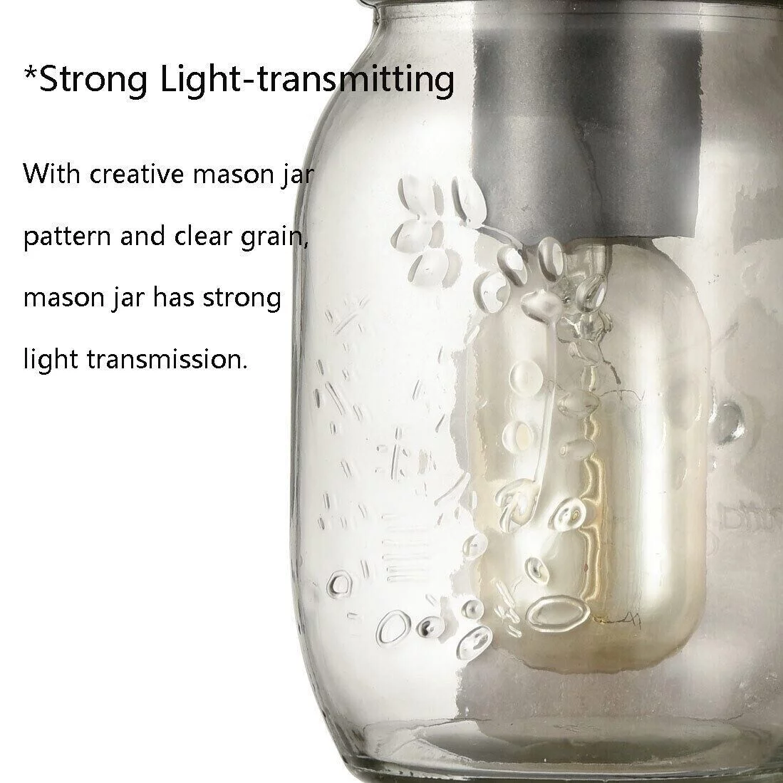 Farmhouse Mason Jar Wall Sconces Set of 2 Hanging Plug-in Wall Light