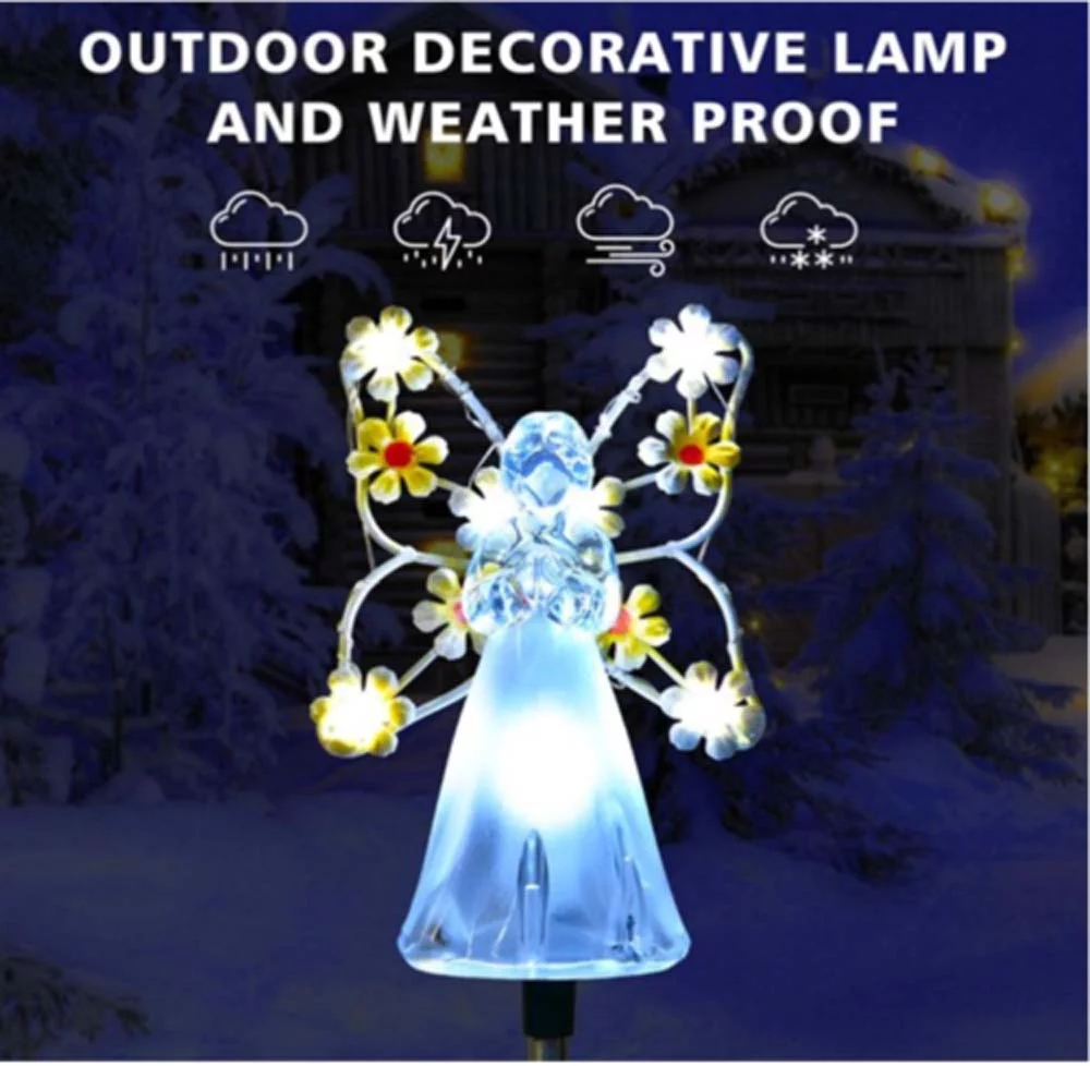 Outdoor Solar Angel Garden Stake Lights with 7 LEDS Waterproof Eternal Light