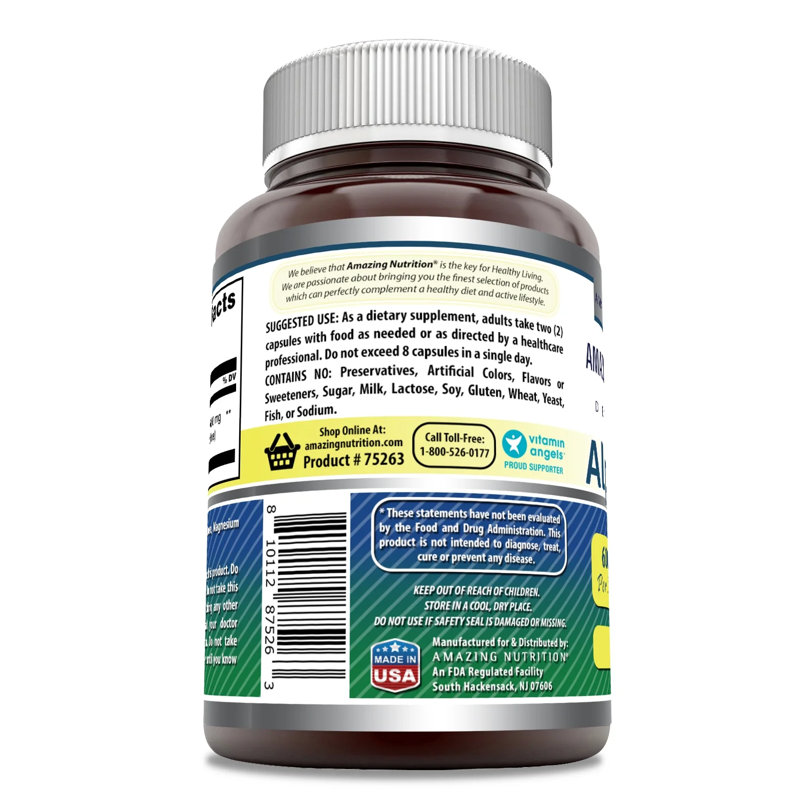 Amazing Formulas Alpha-GPC (L-Alpha Glycerophosphocholine) 600mg Per Serving 120 Capsules Supplement | Non-GMO | Gluten Free | Made in USA