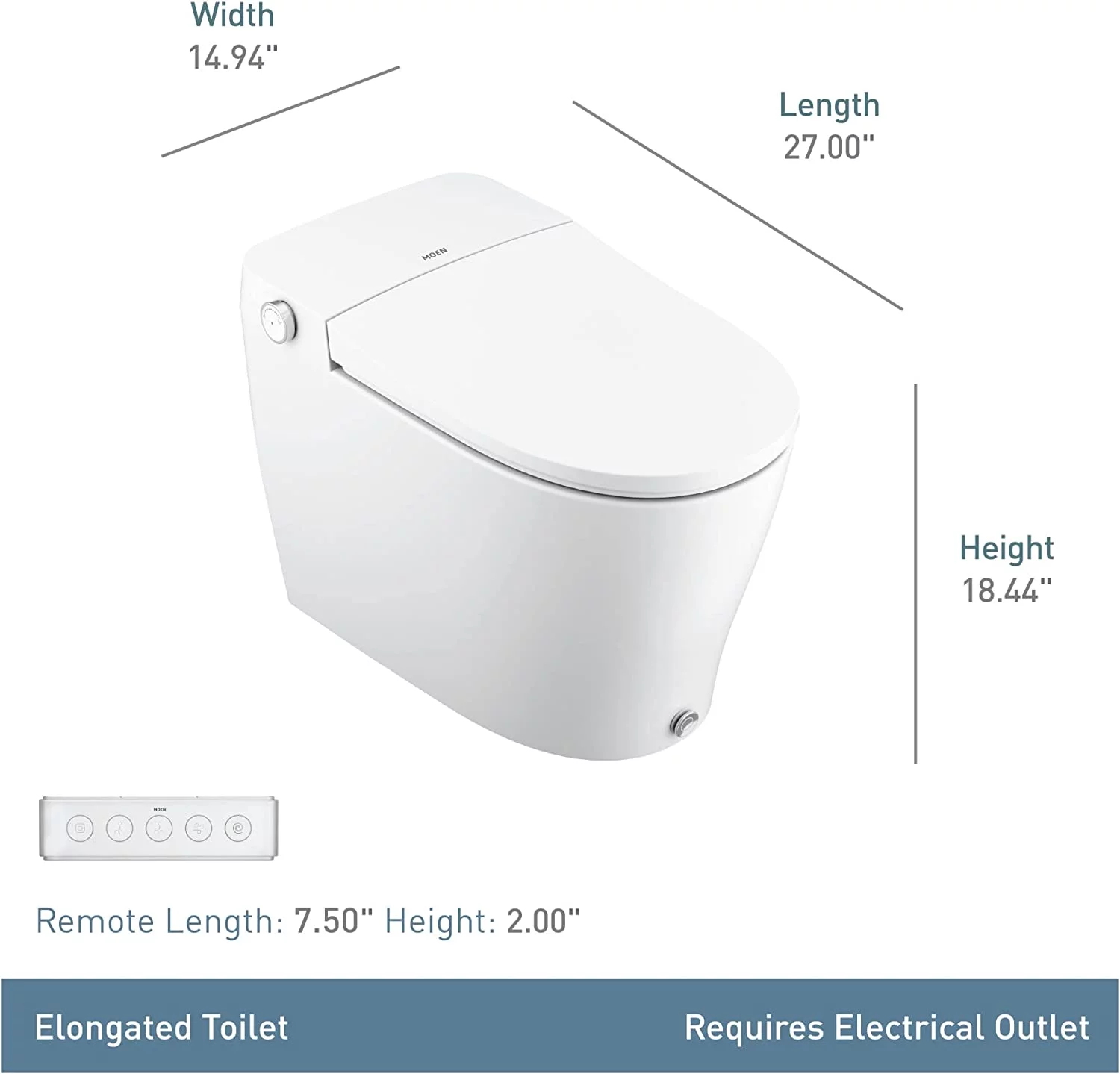 Moen Et1300 3-Series 1 Gpf One Piece Elongated Chair Height Toilet - White