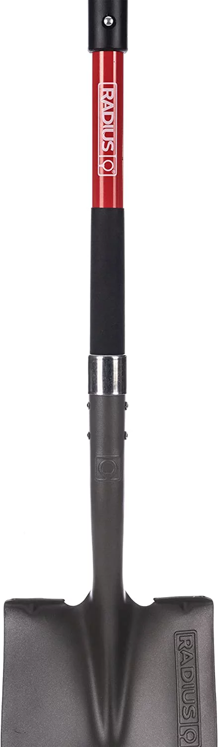 Radius Premium D-Handle Round-Point Shovel, Steel Shaft