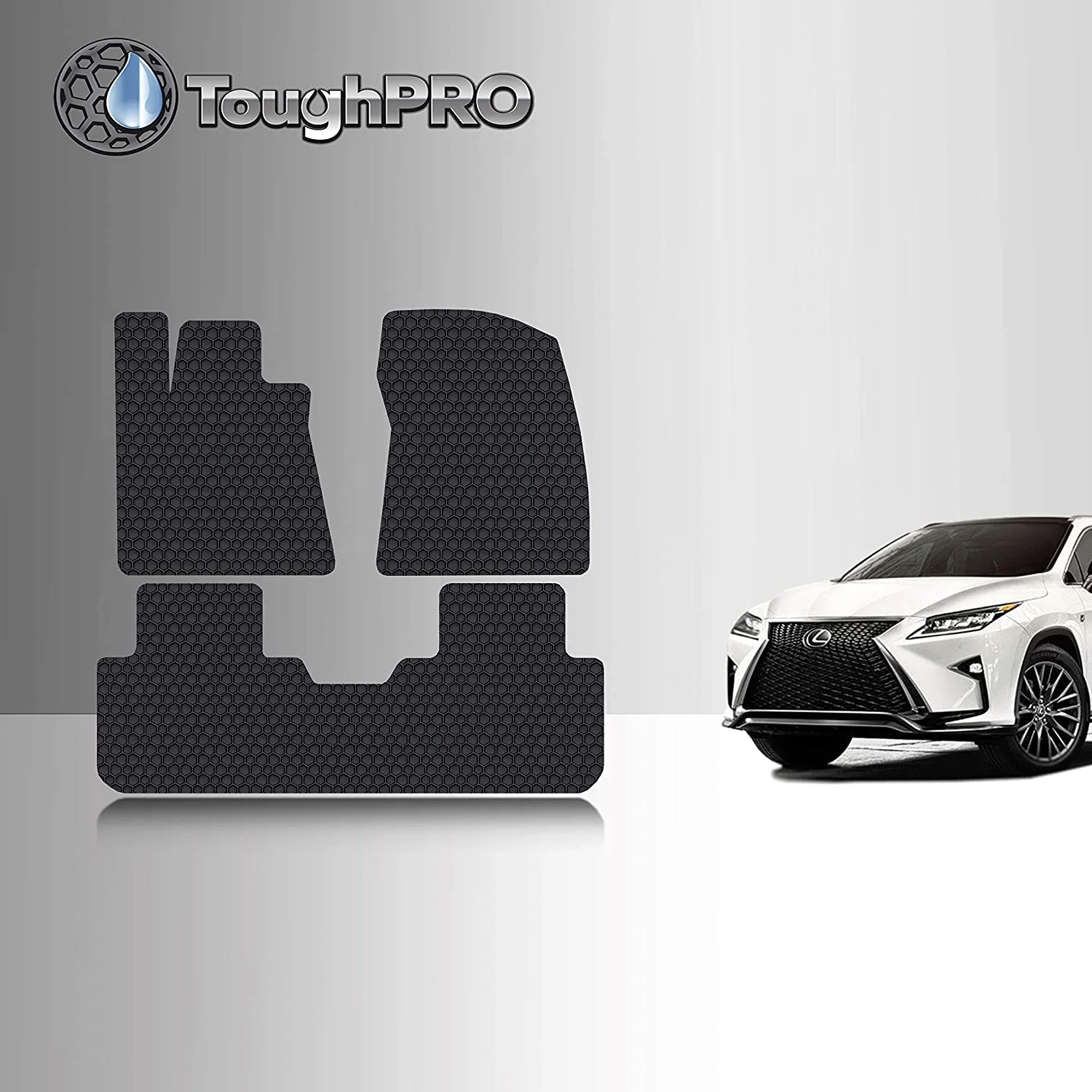 TOUGHPRO Floor Mat Accessories Set (Front Row + 2nd Row) Compatible with Lexus RX350/RX450h - All Weather - Heavy Duty - (Made in USA) - 2021