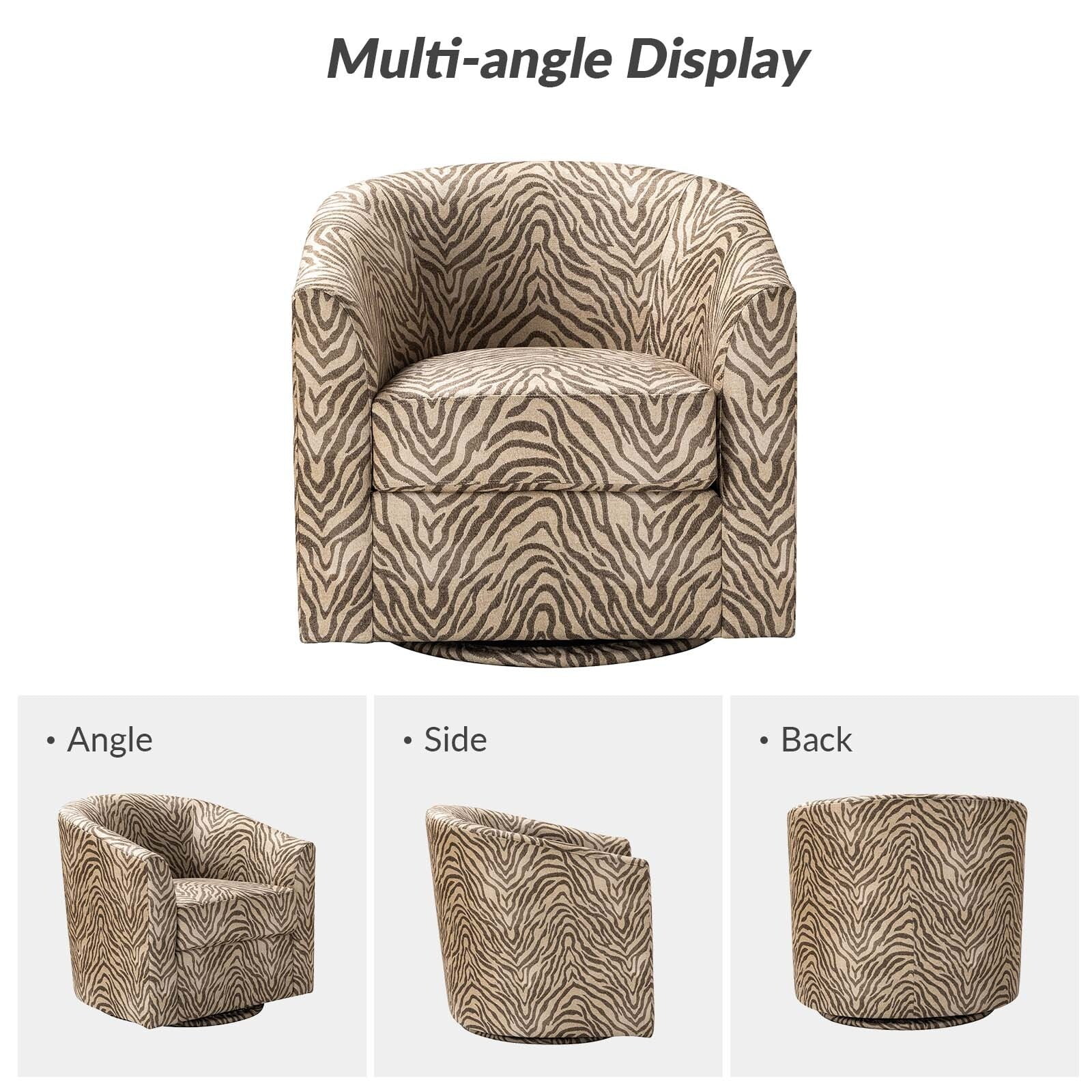 ART OF LIVING DESIGNS,INC Cuenca Modern Upholstered Barrel Chair with Swivel Base Set of 2 Taupe