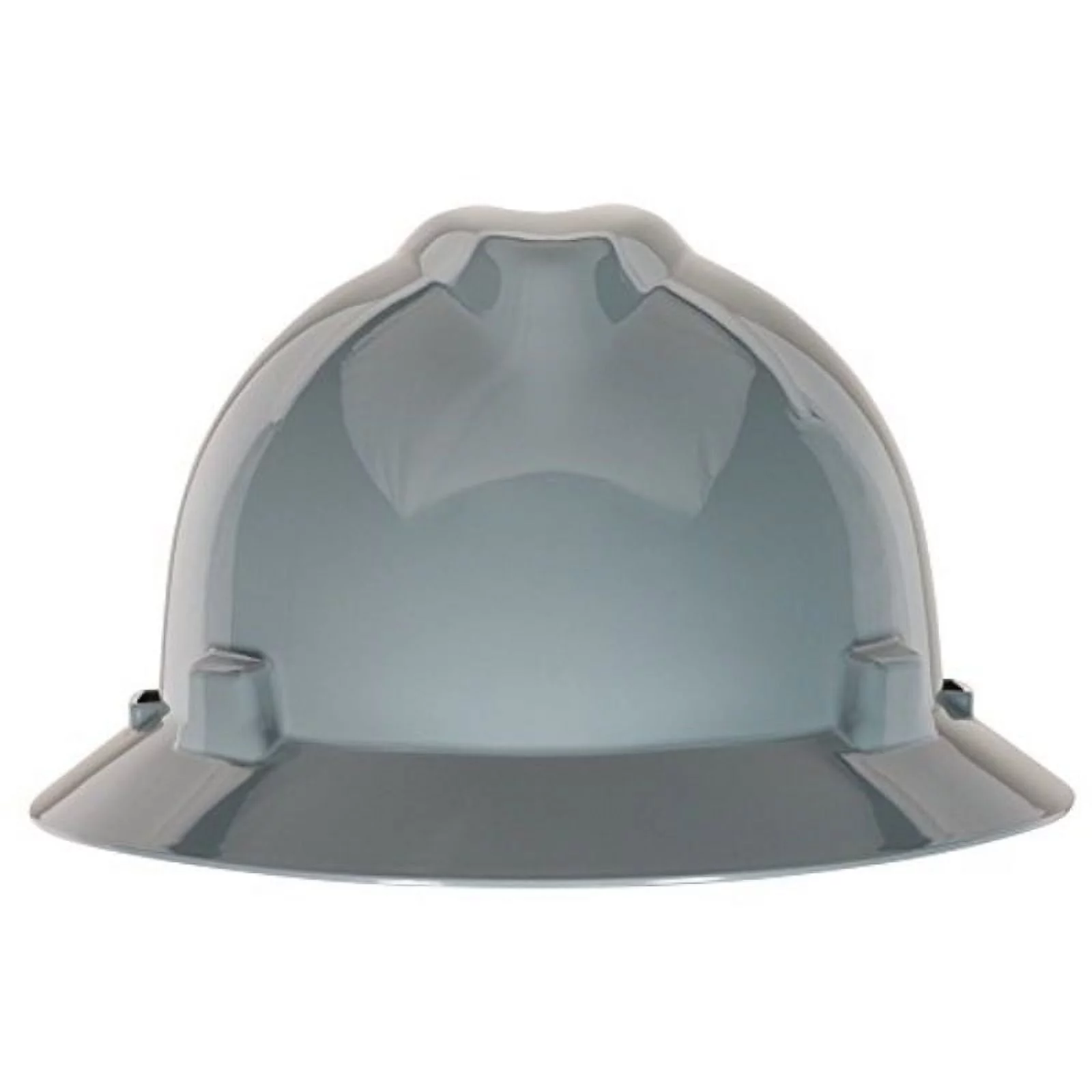 MSA 475367 V-Gard Slotted Full-Brim Hard Hat with 4-Point Fas-Trac III Suspension Standard Gray