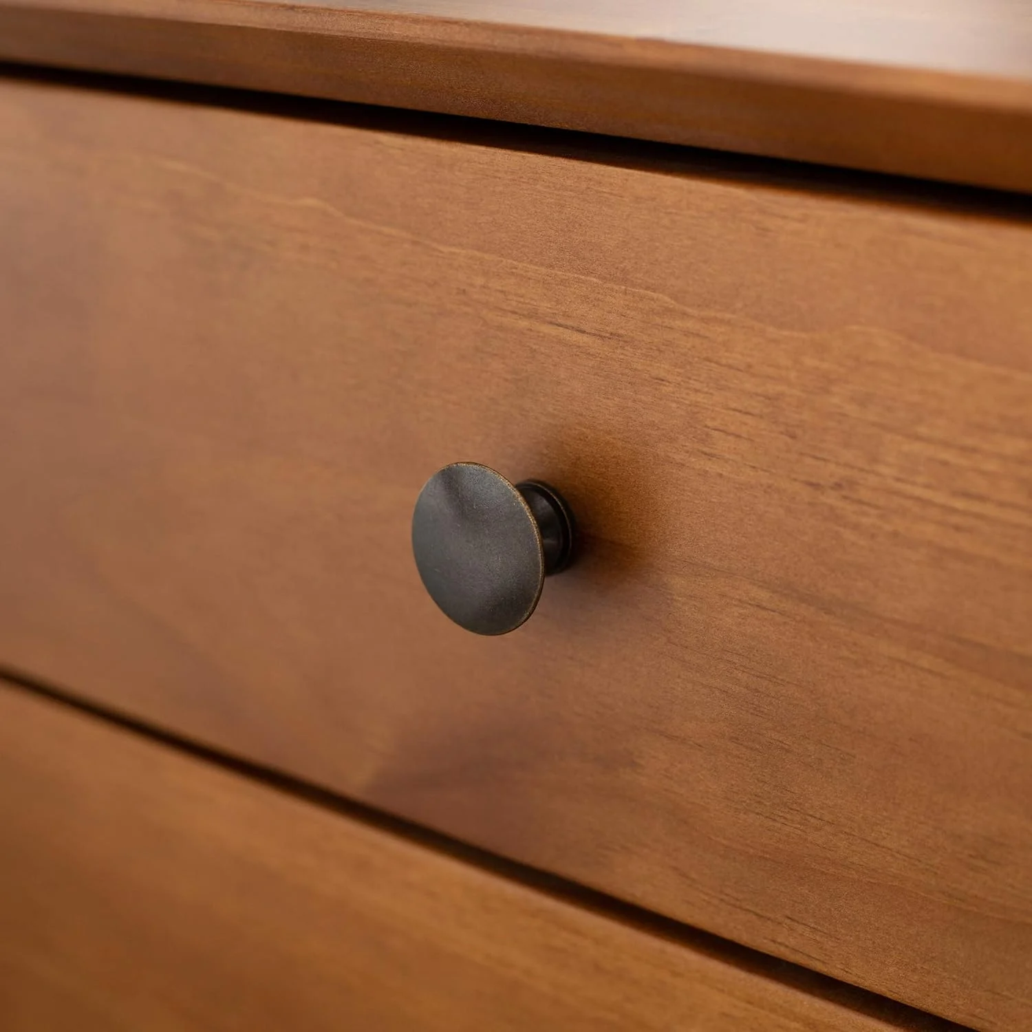 Modern 2-Drawer Solid Wood Nightstands Caramel Finish