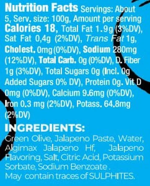 OLIVES STUFFED WITH JALAPENO PEPPER E 13oz x 12 units