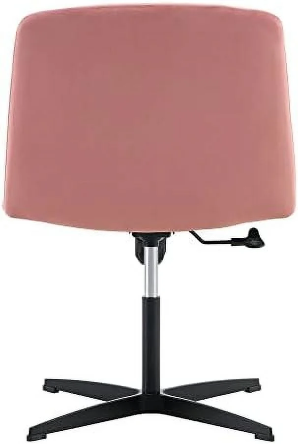 NTTBOBOEC Armless Office Desk Chair No Wheels  PU Adjustable Swivel Criss Cross Chair with 105 ° to 120 ° Elastic Recline and Padded Mid Back Ergonomic Task Chair Wide Chair Vanity Chai