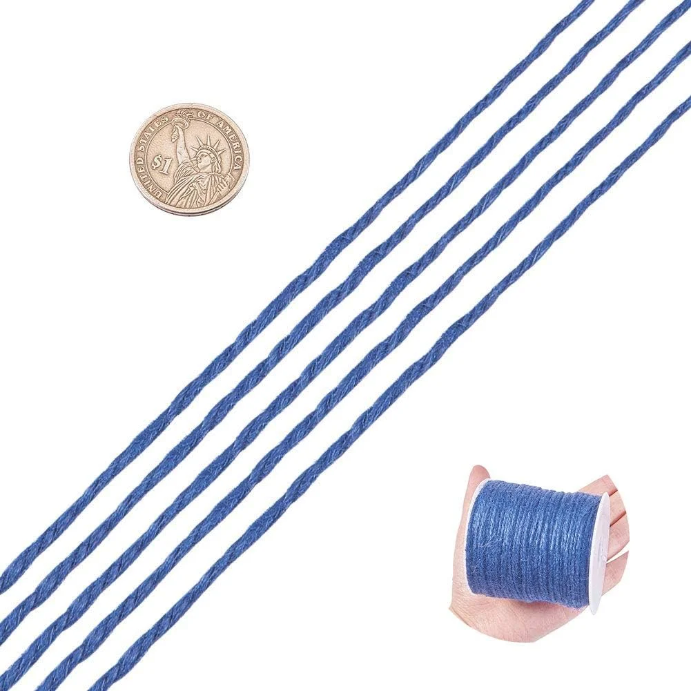 1 Roll 109 Yards Colored Jute Twine Arts and Crafts Hemp Cord 2mm Packing String Rope