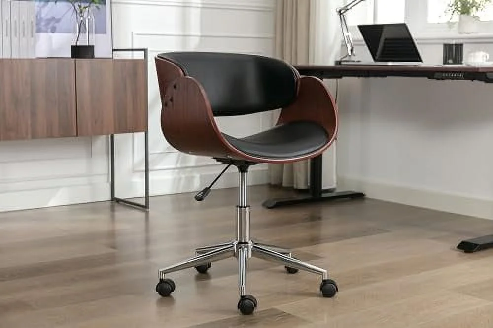 xrboomlife Monroe Office Chair  Water and Stain Resistant Faux Leather Upholstery  Height Adjustable  -degree Swivel  Sturdy Chrome Base with Wheels