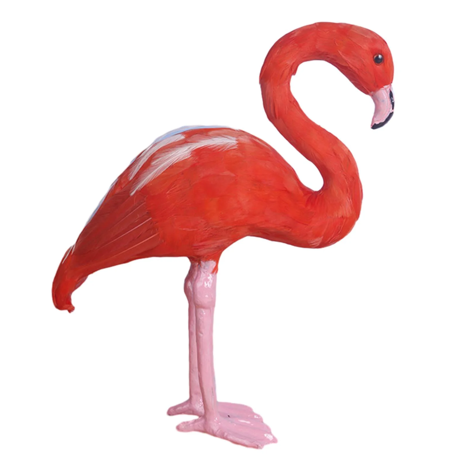 Miulika Flamingo Statue Animal Figurine Vivid Artwork Imitation Bird Model Bird Sculpture Yard Art for Backyard Indoor Outdoor Decor