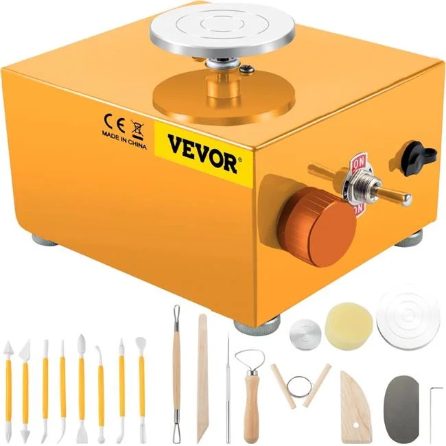 Vevor XTXTYLP22110VGR6WV1 30W Mini Pottery Wheel Electric Sculpting Kit, Yellow