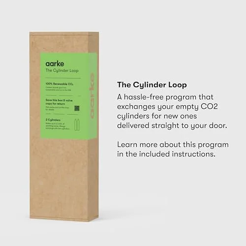 aarke CO2 Refill Cylinder, Compatible with All aarke Carbonator Soda Machines & Most Soda Machines, Makes Up to 120L of Carbonated Water (2-Pack)