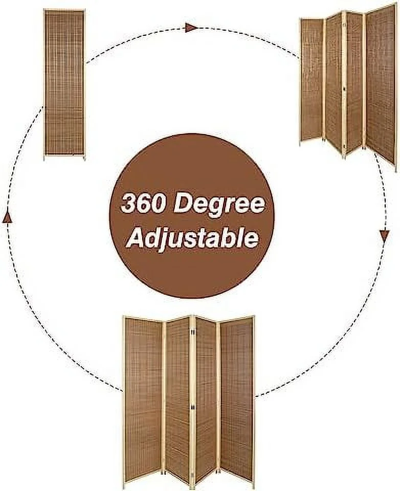 SQXCF 6 Panel Louver Room Divider  5.6ft Tall Wood Partition Room Dividers and Folding Privacy Screens  Freestanding Room Separators Divider Wall  Dark Black