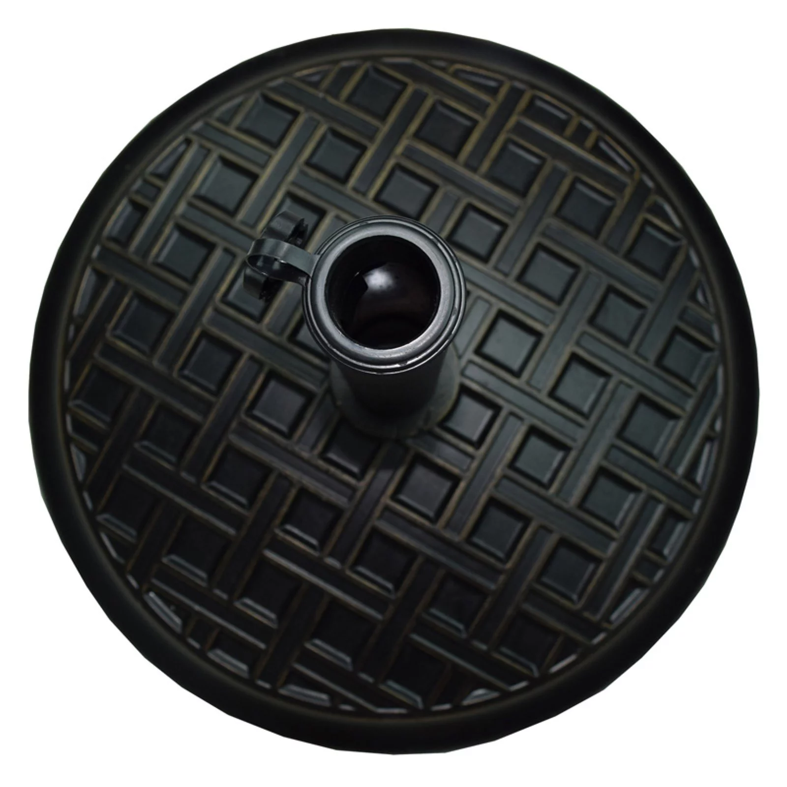 Oakland Living 33 lbs. Concrete Outdoor Patio Umbrella Stand with Basket Weave Pattern