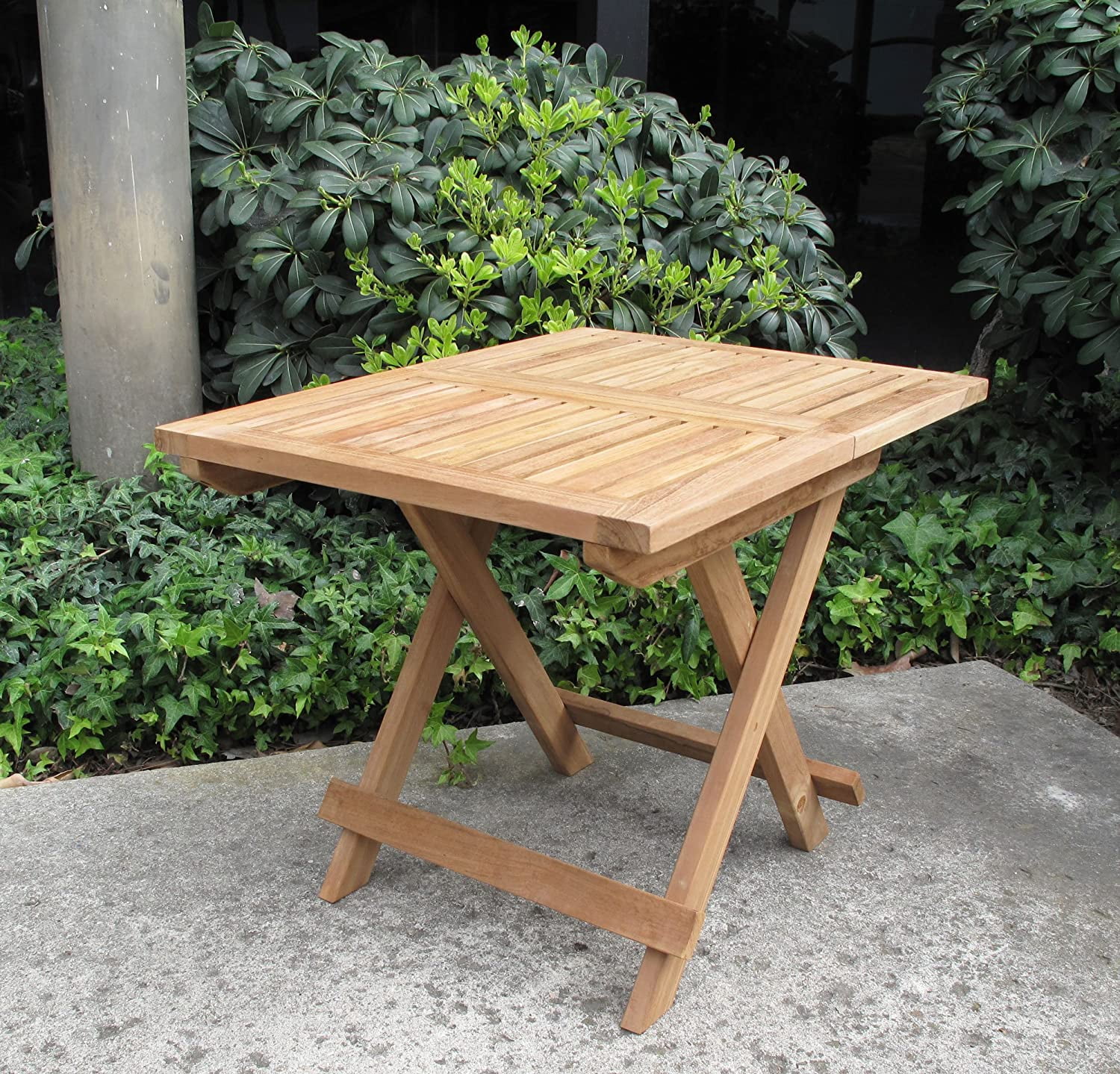 Folding Teak End Side Table (2-Pack)