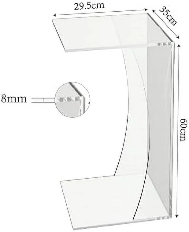 JDZHAPPYLIFE Clear Acrylic C Shaped Sofa  for Small Space  Original Italian Arch Bridge Design  24" x 14" x 12"  Modern Accent Table for Living Room  Multipurpose Use as  Lapt