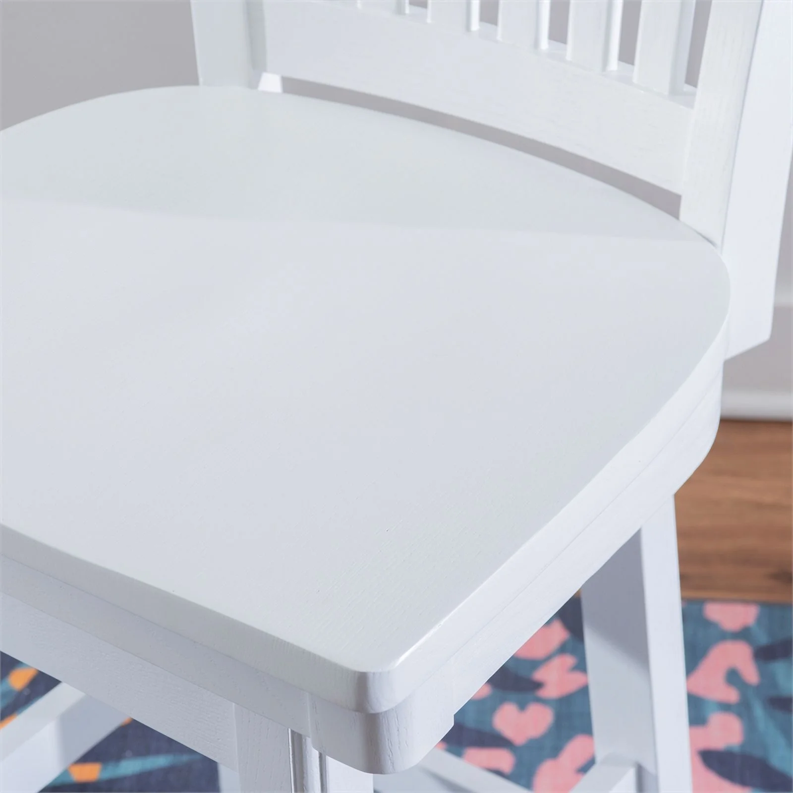 Pemberly Row Solid Beechwood Slat Back Swivel 24