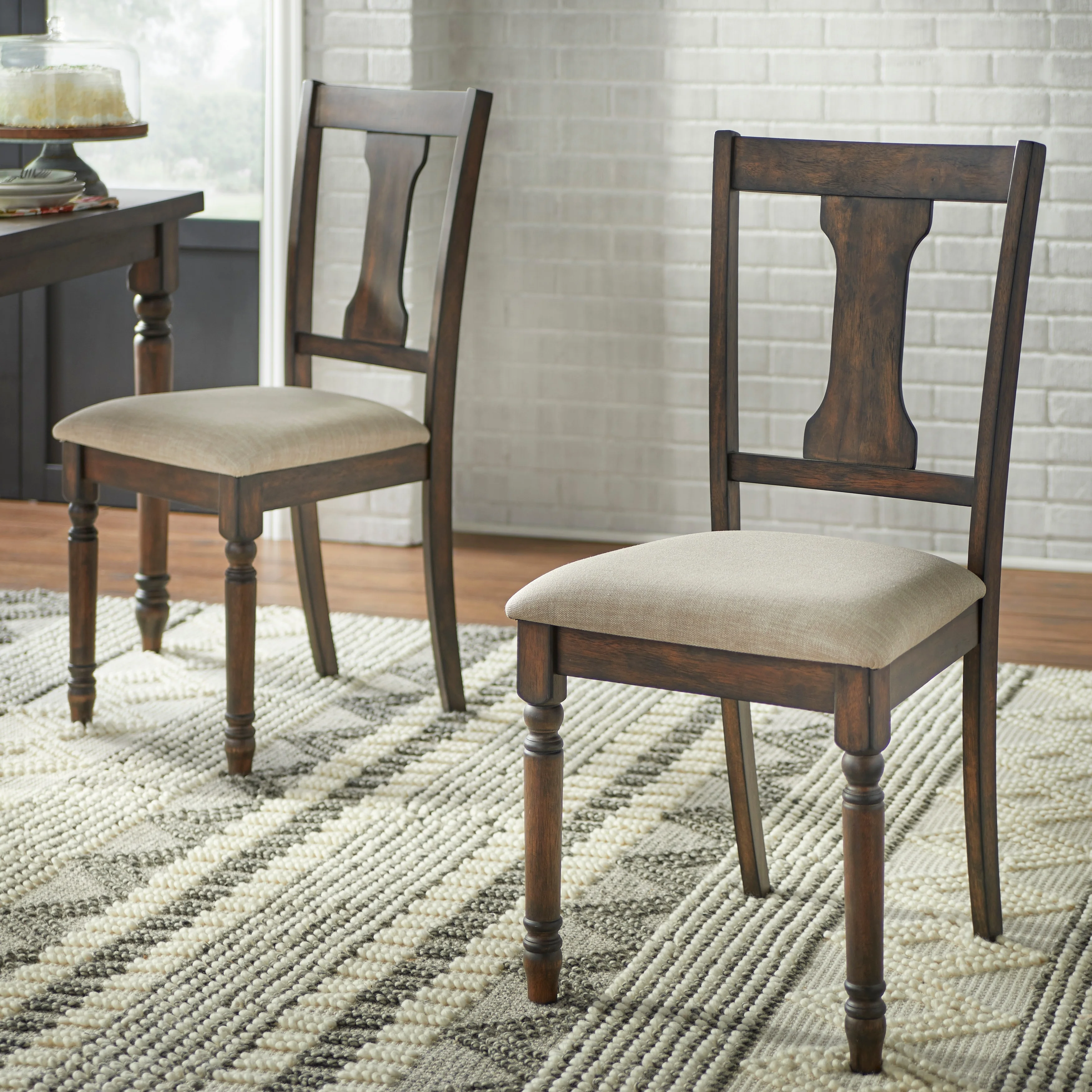 Simple Living  Burntwood Dining Chairs (Set of 2) Rustic Brown