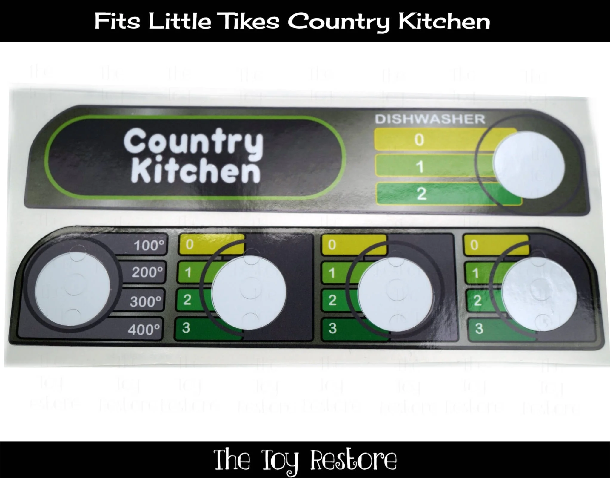 The Toy Restore Replacement Stickers Stove Dials Stainless Steel fits Little Tikes Tykes Country Kitchen