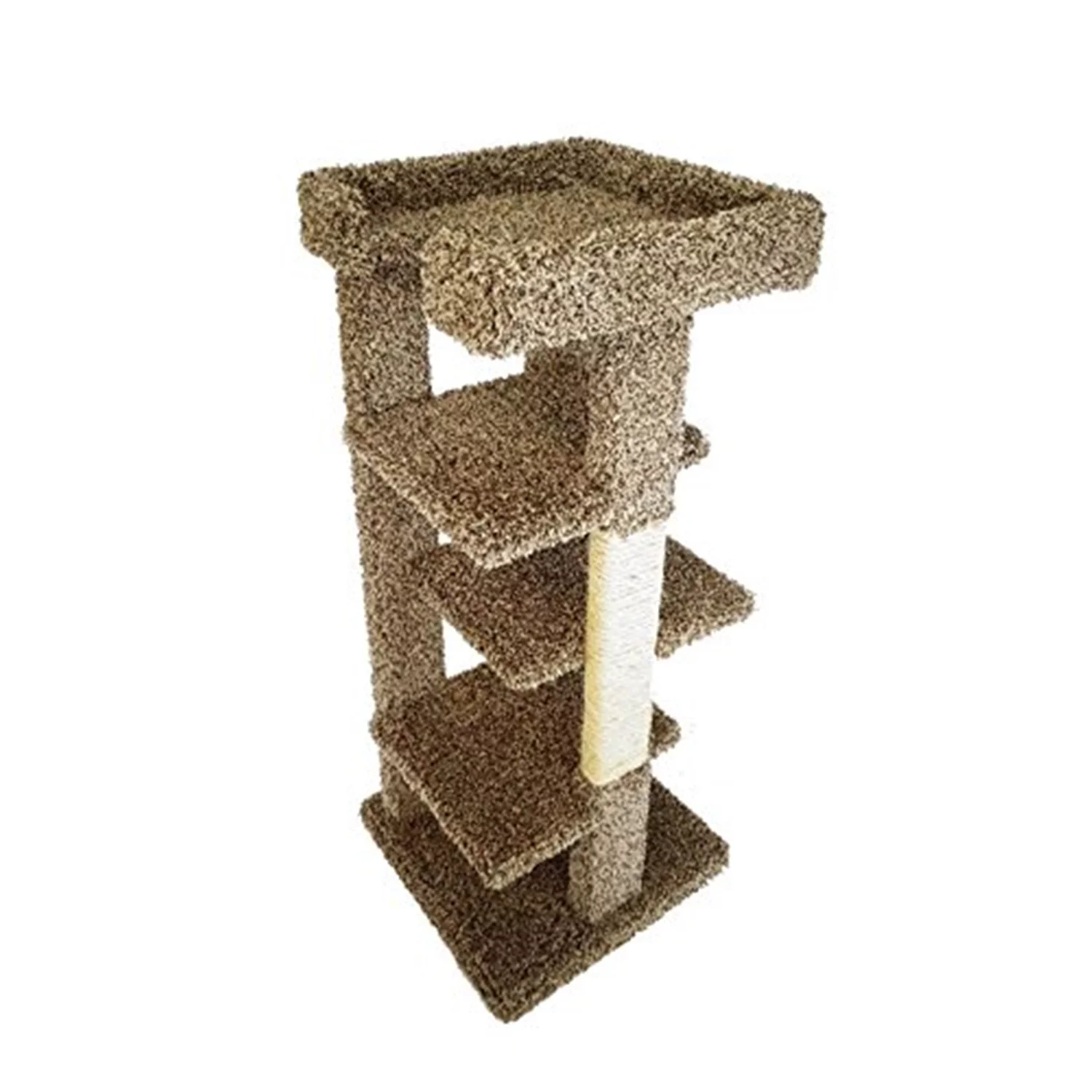 New Cat Condos Solid Wood Cat Tree-Color:Neutral,Style:4-Level/46 inch