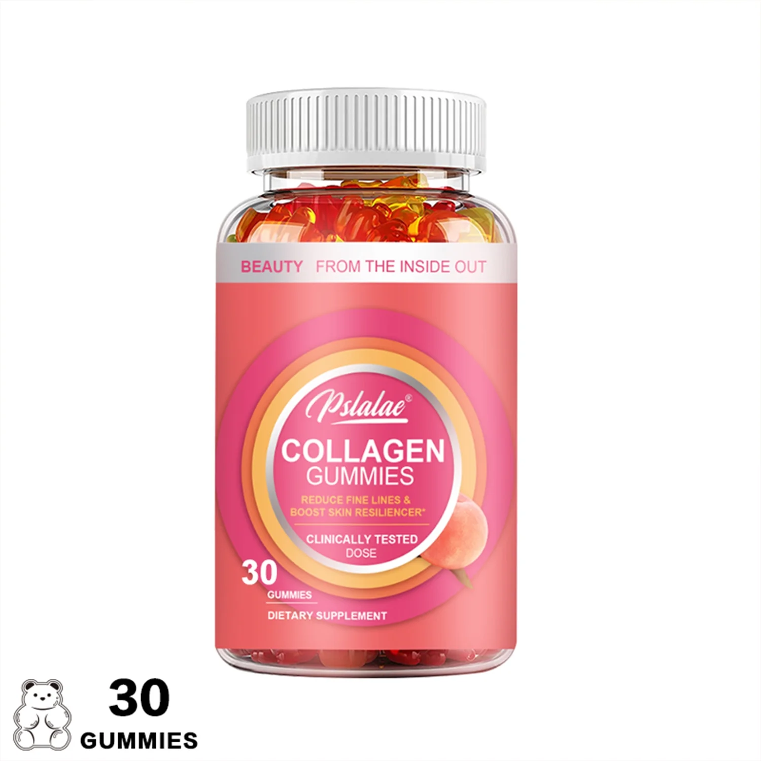 Pslalae Collagen Gummies 2500mg -Anti-aging,Reduce Fine Lines, for Hair,Skin and Nails(30/60/100pcs)