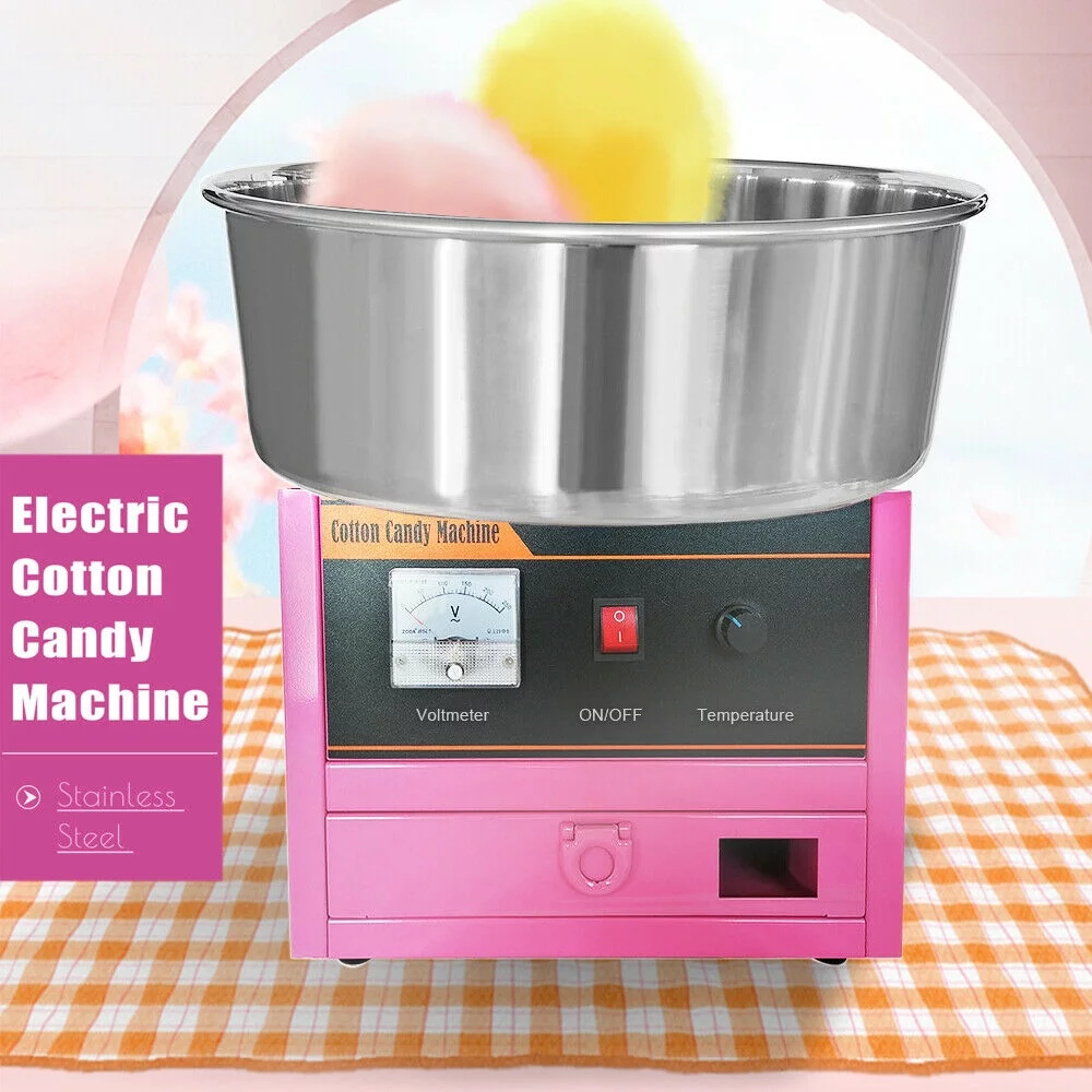 Datingday Cotton Candy Maker 1500 W Large Commercial Cotton Candy Machine Fashion Min Commercial Sugar Equipment Electric Candy Floss for Kids Birthday Family Party Charity Activities