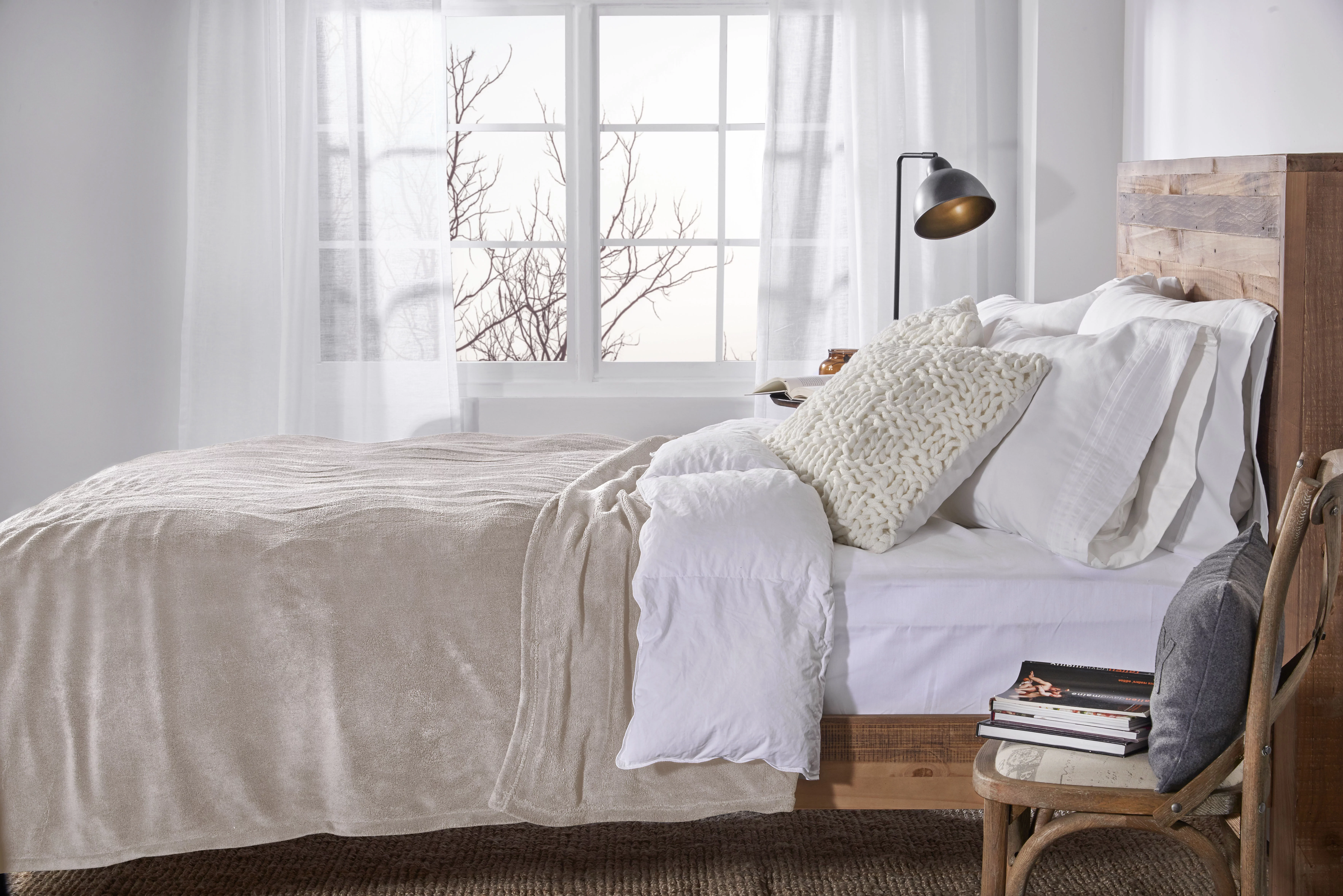 Sunbeam Heated Electric Microplush Blanket with 10 heat settings, Full, Beige