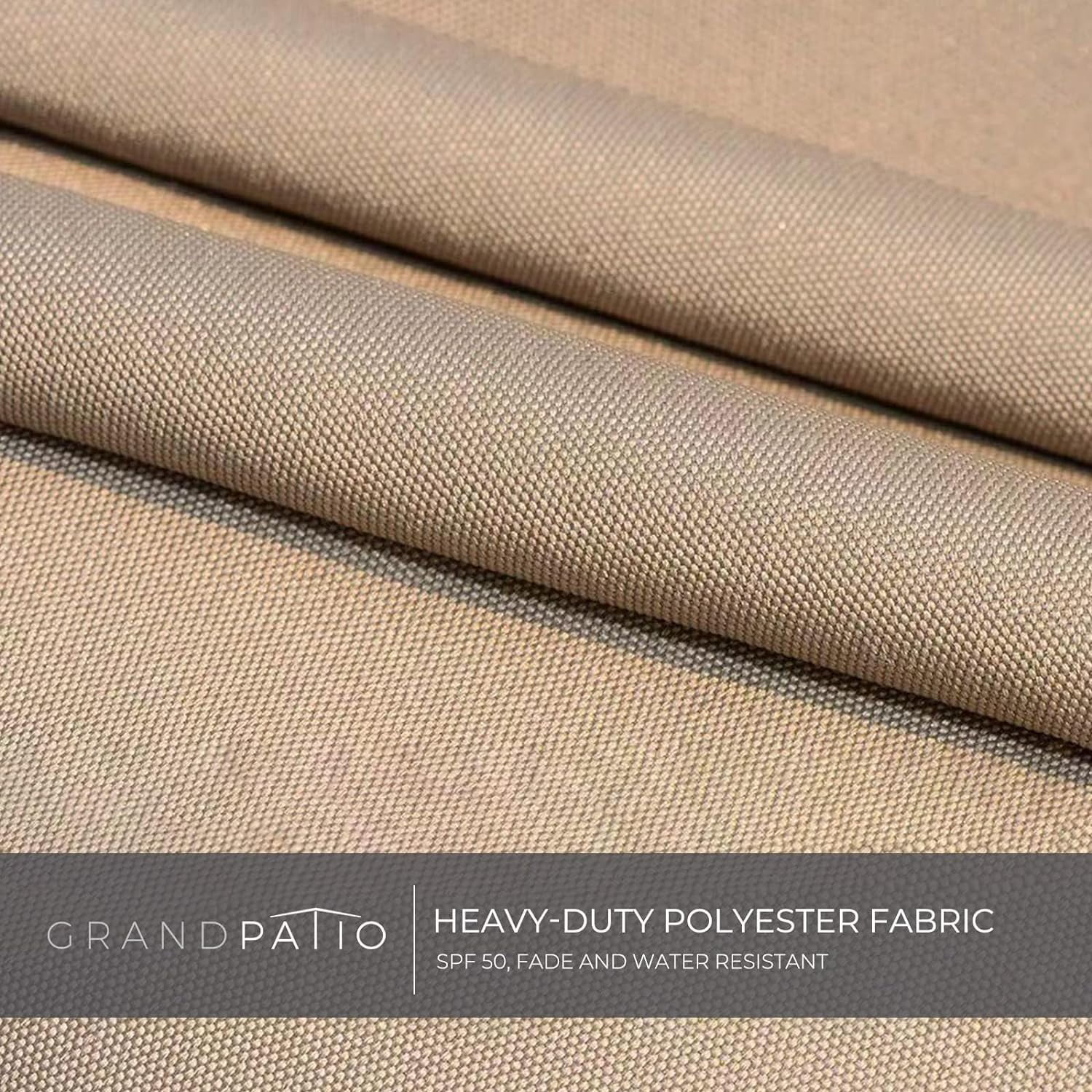 Grand Patio 10-Ft Offset Patio Umbrella, Cantilever Umbrella with Crank & Dual Tilt, Faux Wood Grain Aluminum Large Umbrella, Champagne