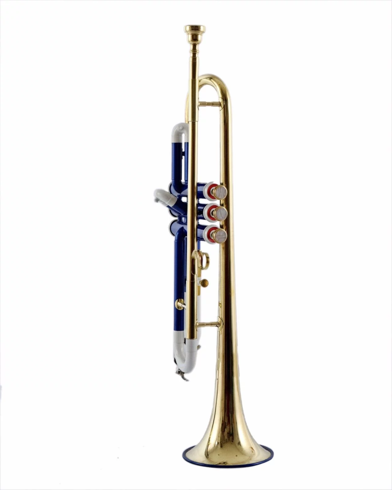 Trumpet White Blue Brass Finish Bb Pitch With Hard Case Bag And Mouthpiece