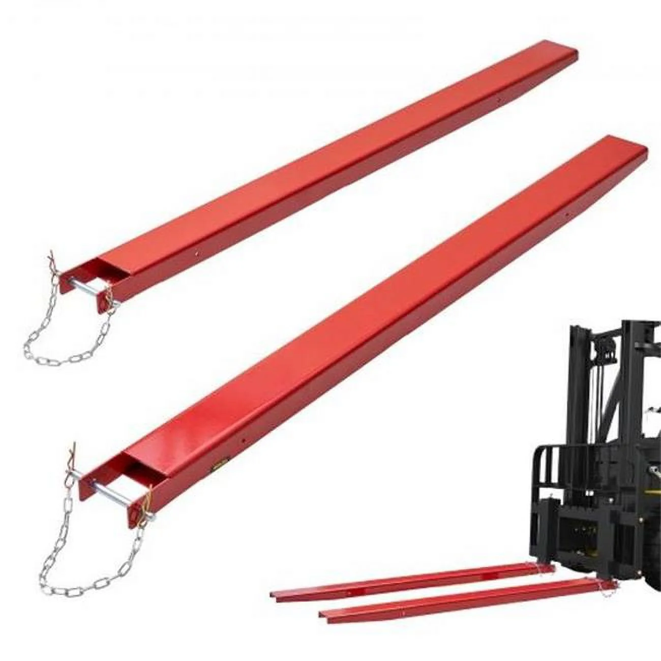 Vevor  4.5 x 82 in. Heavy Duty Carbon Steel Pallet Fork Extension for Forklifts, Red - Pack of 2