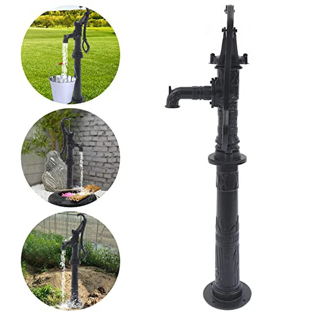Cbhfmljd Pitcher Pump and Base, Hand Water Pump Pitcher Pump Cast Iron Press Suction Outdoor Backyards Ponds For Yard Garden Pond Hand Well Pump Manual Well Pump