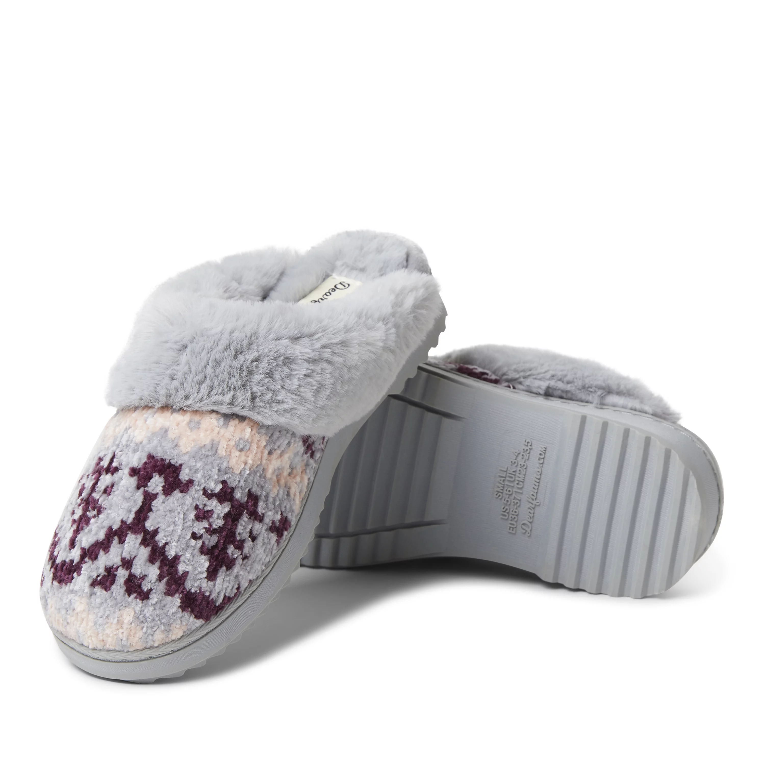 Dearfoams Women's Allison Chenille Fairisle Scuff Slipper