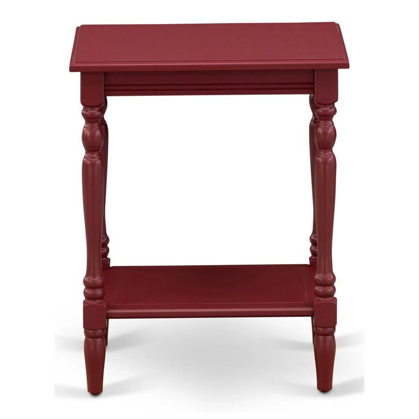 Pemberly Row Traditional Wood End Table with Open Storage in Red