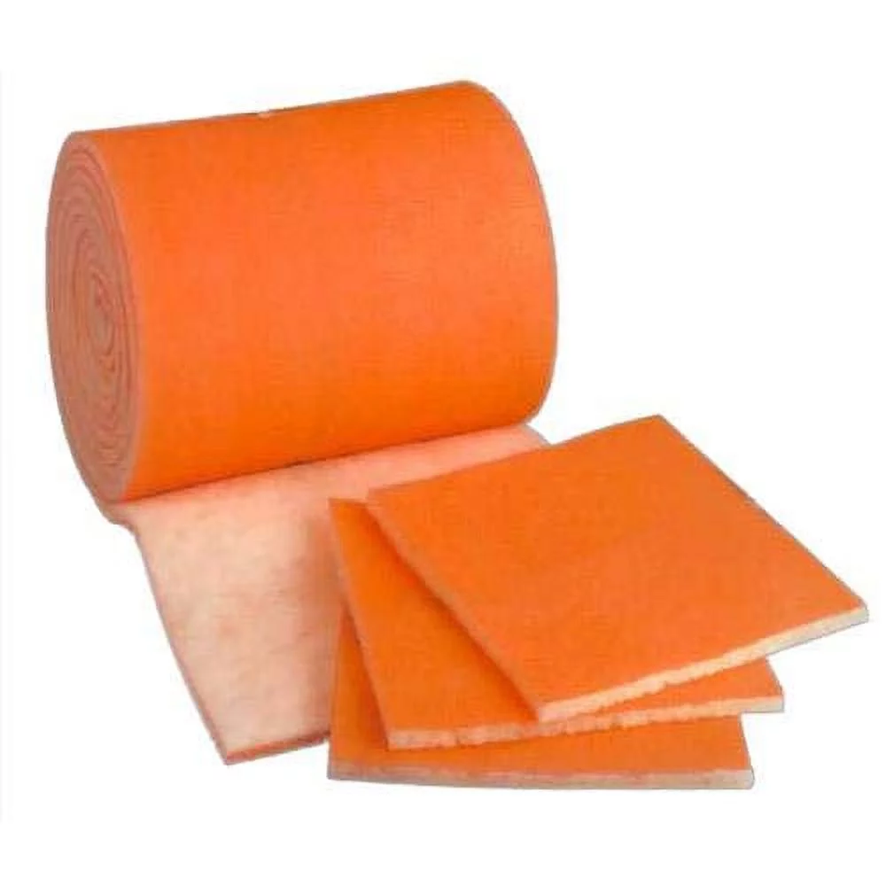 Handler/HVAC Air Filter Media Roll, Orange/White MERV8 ester Media - 1 Inch X 25 Inch X 10 Foot - Cut To Size